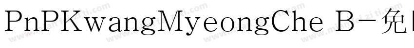 PnPKwangMyeongChe B字体转换